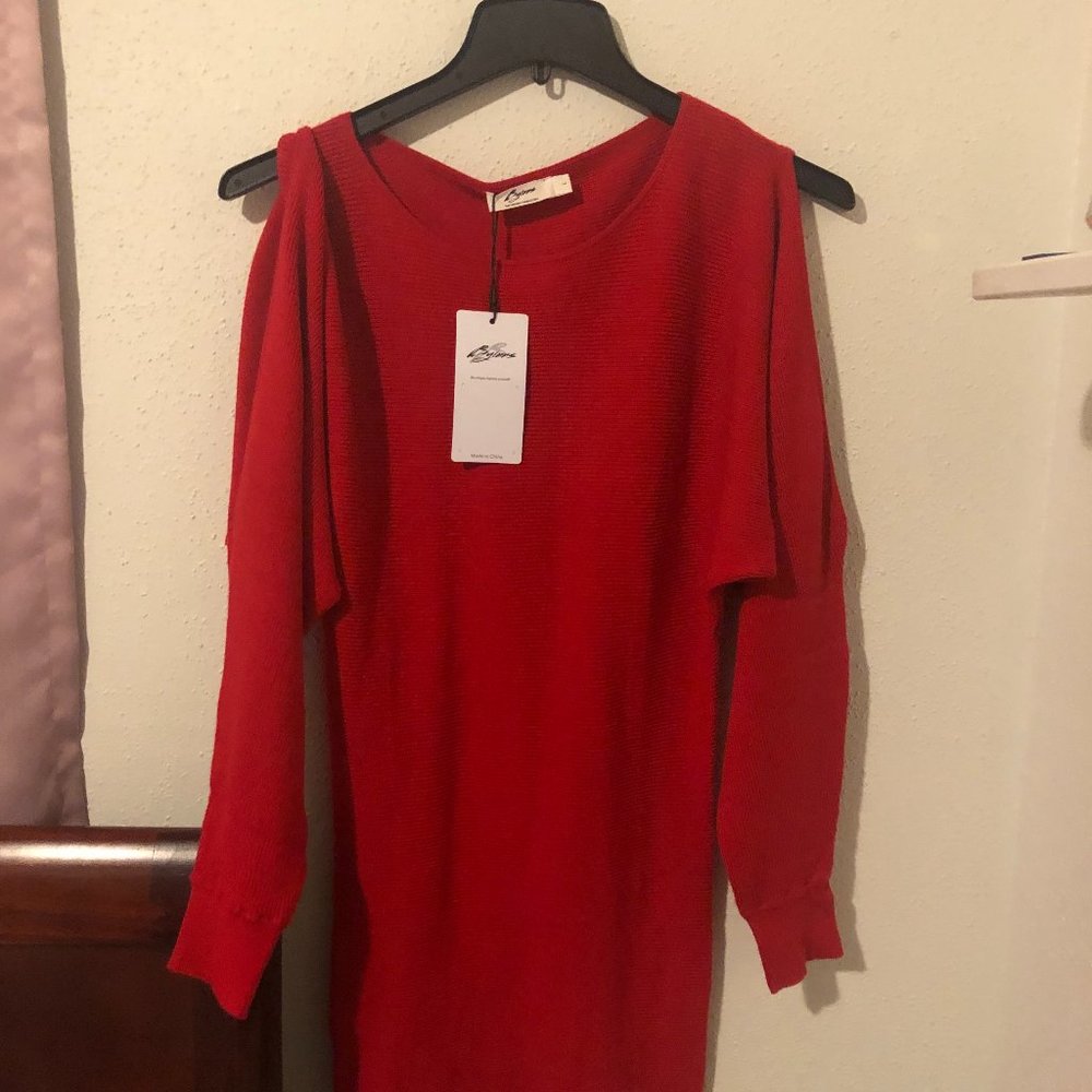 Red Knit Mini Dress